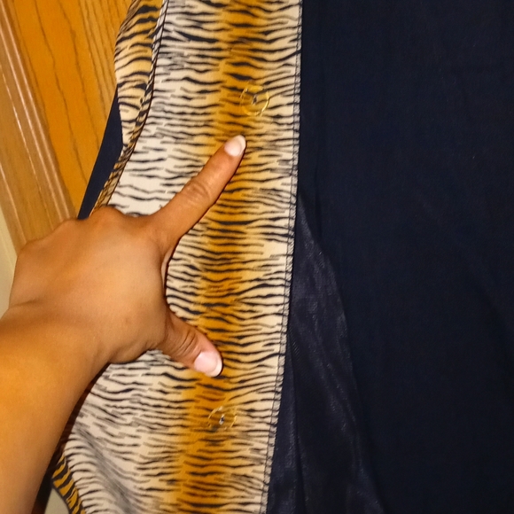 "FATTANEH BAHARI" Vintage Tiger print/black button-up blazer jacket Size: 12 - Picture 6 of 8
